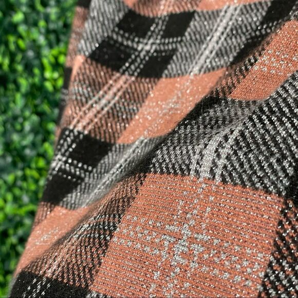 Pink Metallic & Plaid Skirt Sz S - Picture 2 of 6
